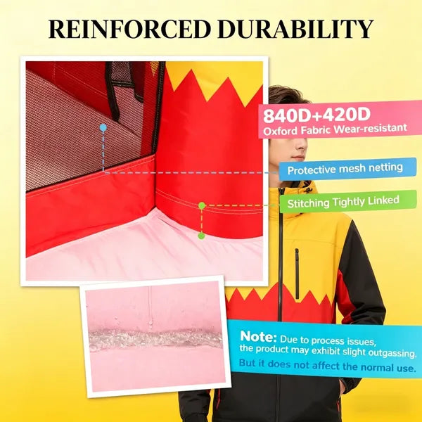 Inflatable Bounce House with Slide and Ball Pit - Pink