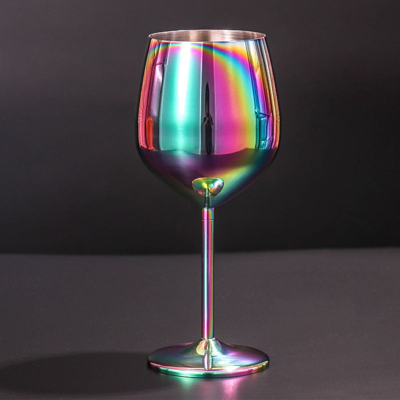 500ml High-Leg Drop-Resistant Copper Plated Wine Glass - European Style