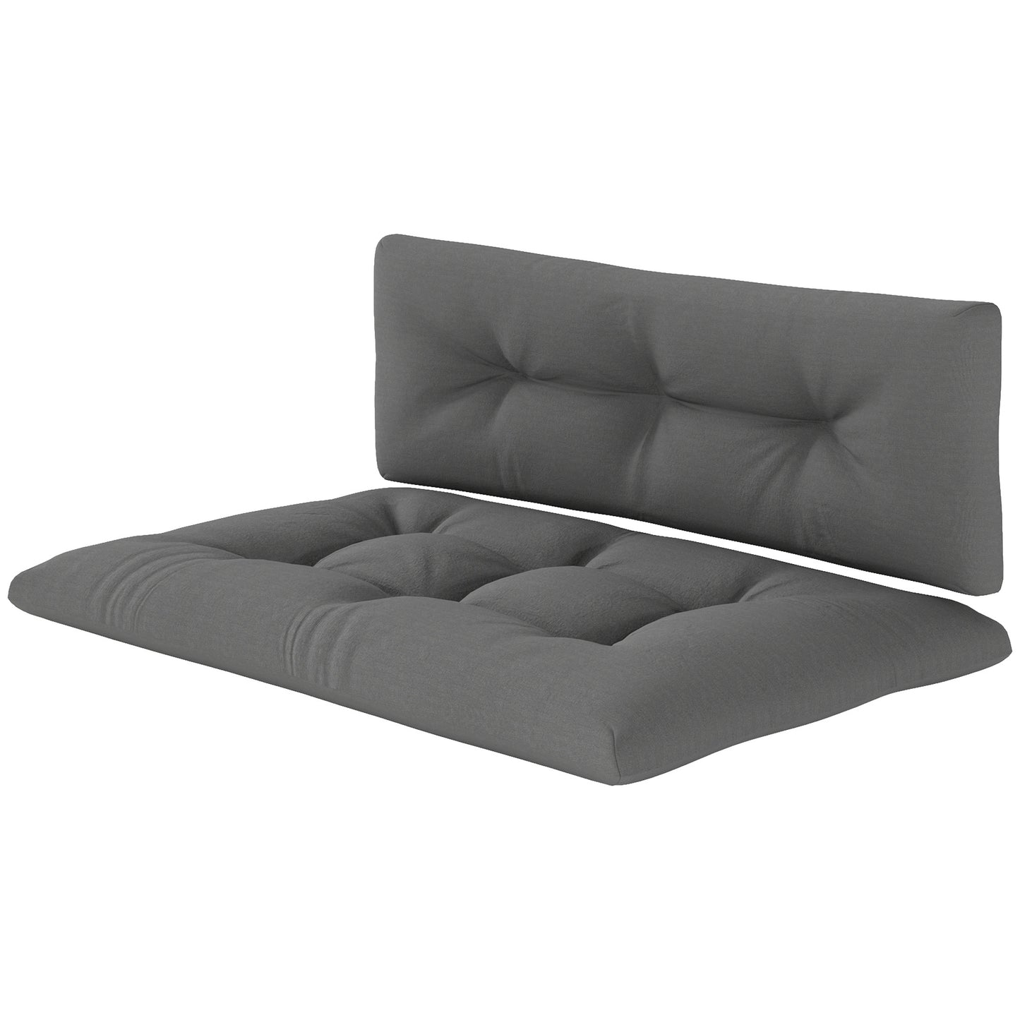 Outdoor Tufted Cushion Set - 47.2" Seat & Back, Dark Gray