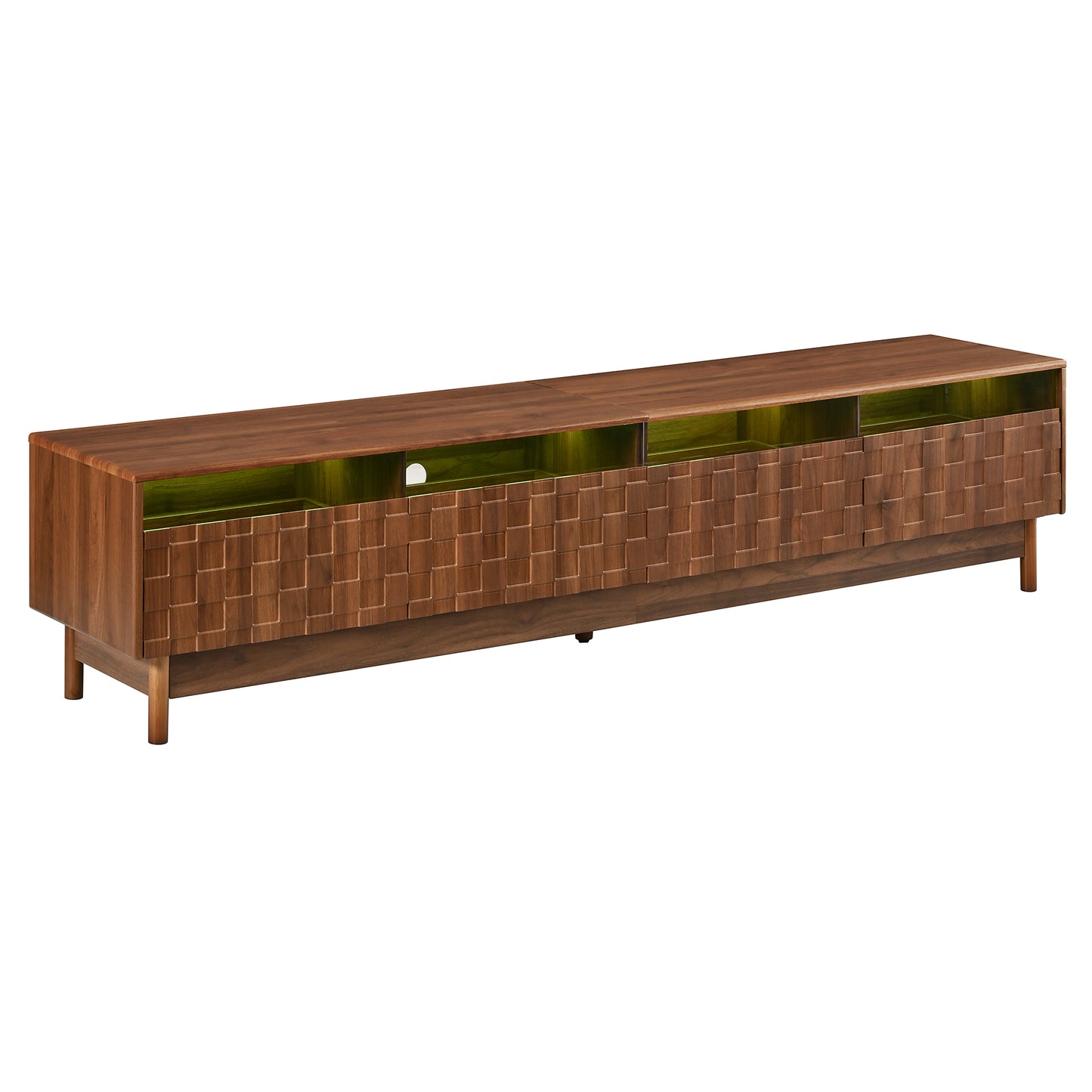 78 Inch TV Stand for Living Room - Modern Entertainment Center with LED Lights and Glass Drawers