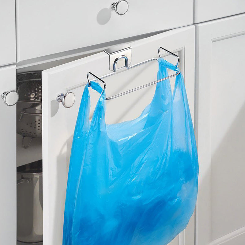 Multi-Functional Kitchen Stainless Steel Garbage Bag Storage Rack - Modern & Durable