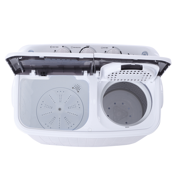 14.3lb Semi-Automatic Gray Washing Machine with Cover - Home Appliance