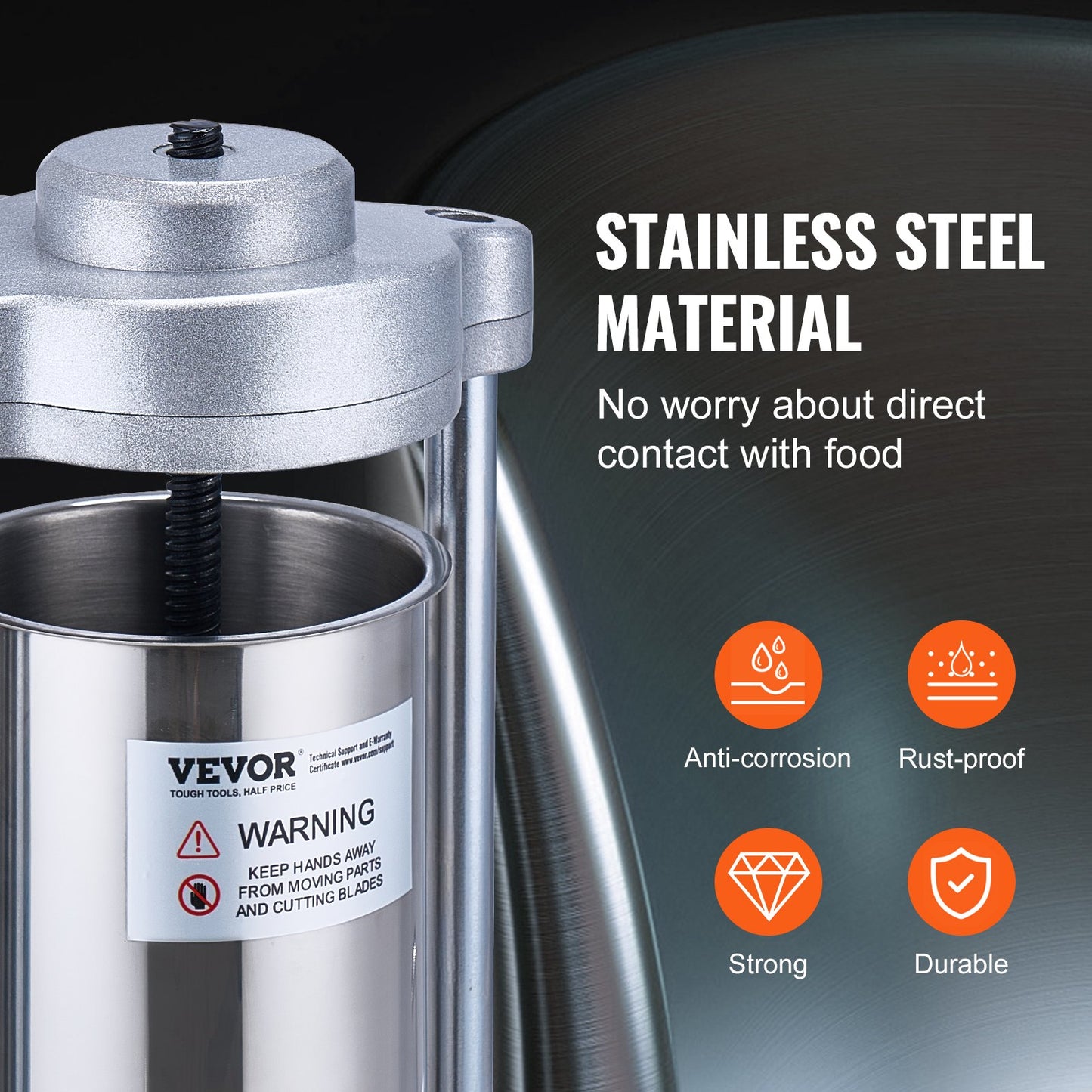 Manual Sausage Stuffer - 2L Vertical Stainless Steel Machine