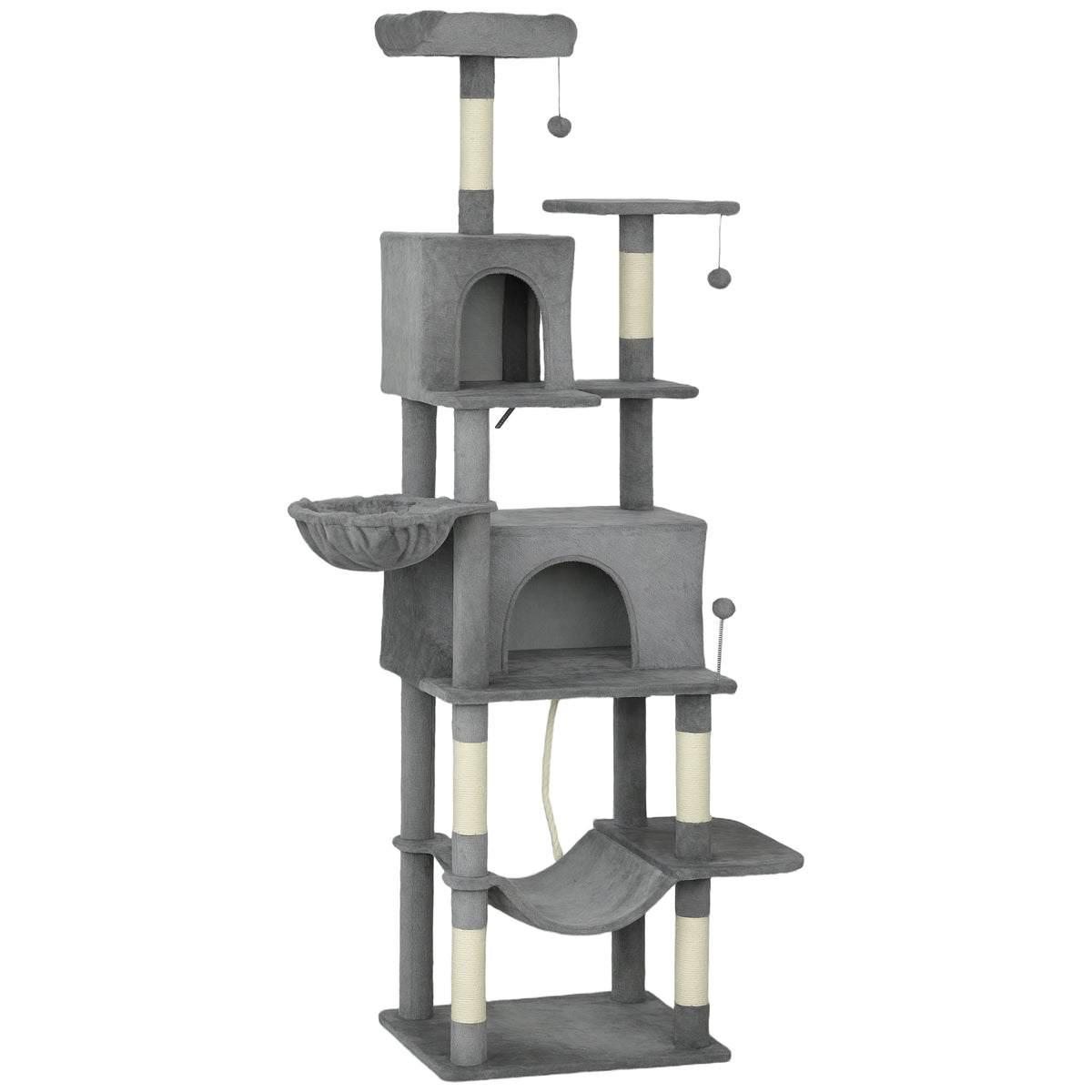 80-Inch Multi-Level Cat Tree Tower with Condos Hammocks & Scratching Posts