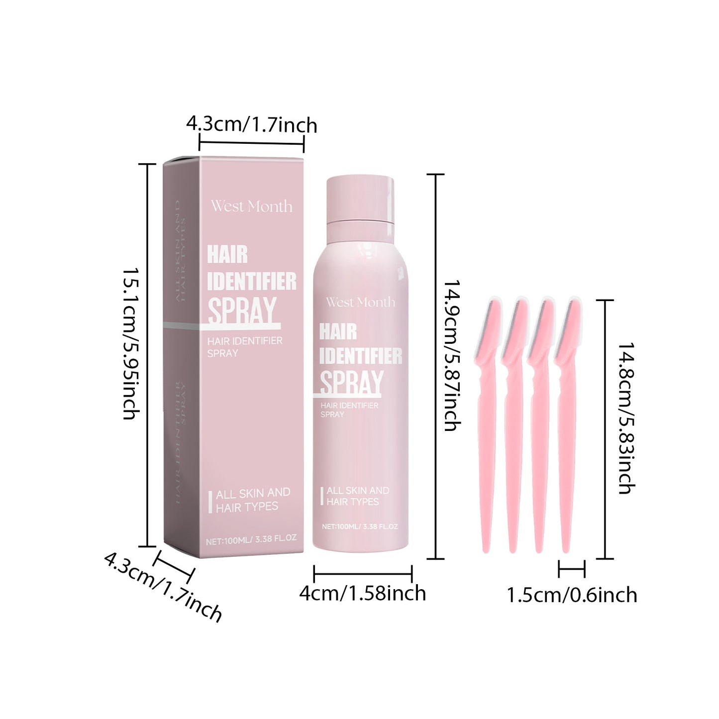 Facial Hair Recognition Spray for Precise Hair Removal and Skin Care