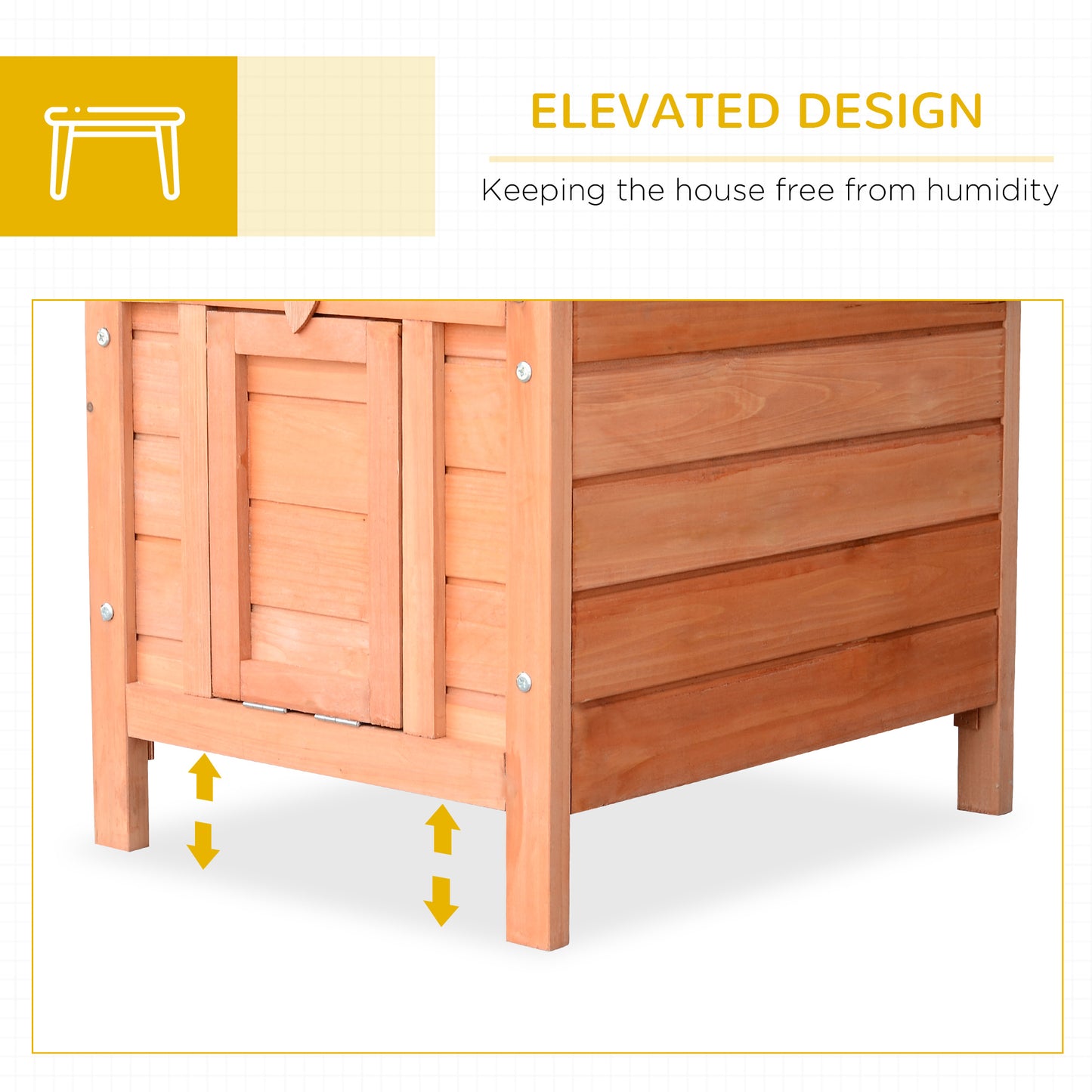 Outdoor Wooden Rabbit Hutch with Waterproof Roof - Small Animal Shelter