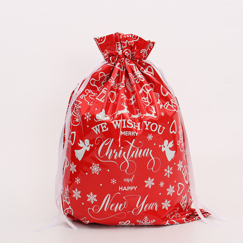 Festive Aluminum Foil Gift Bags for Christmas & New Year Party Packaging