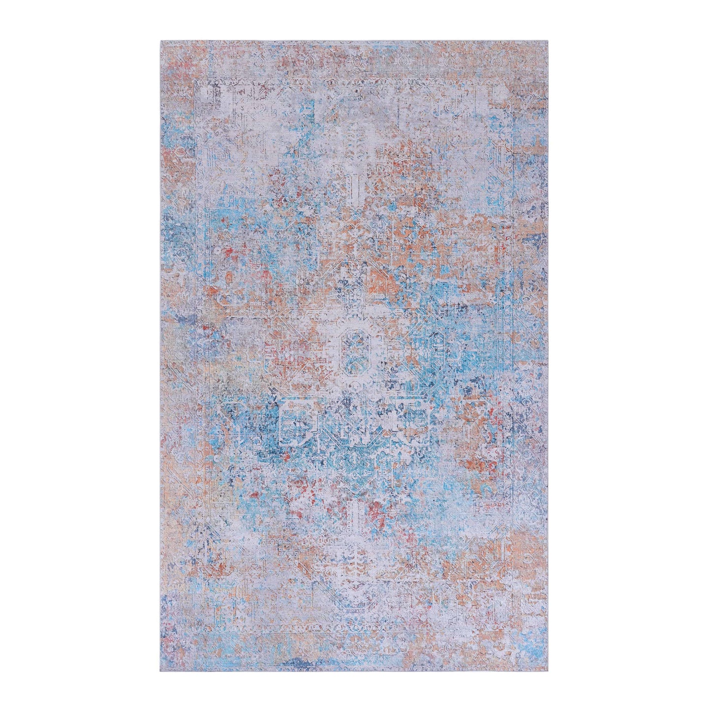 MAVAL Yellow Washable Rug 6x9 Area Yellow, 6' X 9'