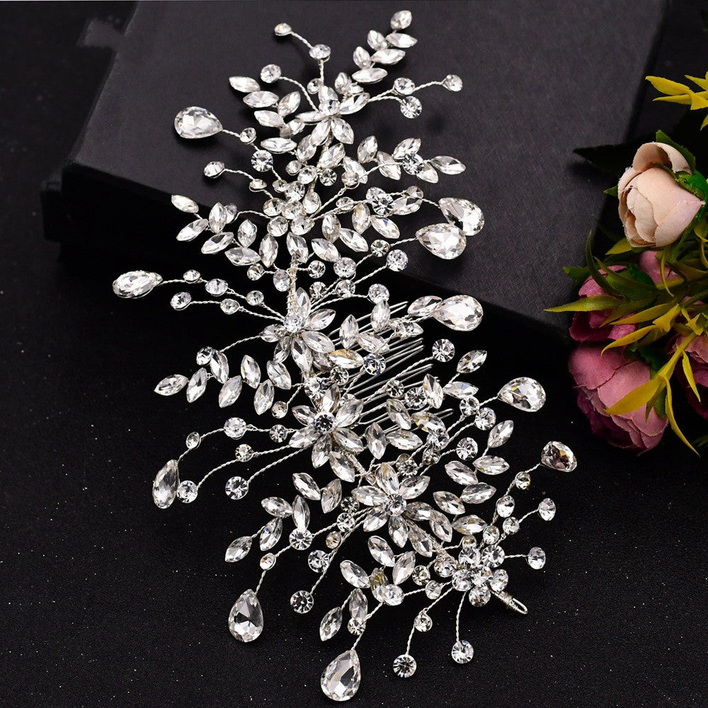 Korean Style Bridal Hair Clip with Rhinestones