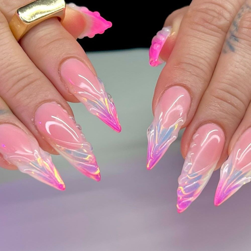 3D Rhinestone Fake Nails Set - Multiple Colors for Nail Art & Manicure