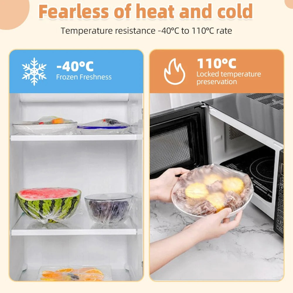 Refrigerator Food Freshness Cover - Household Plastic Wrap for Leftovers