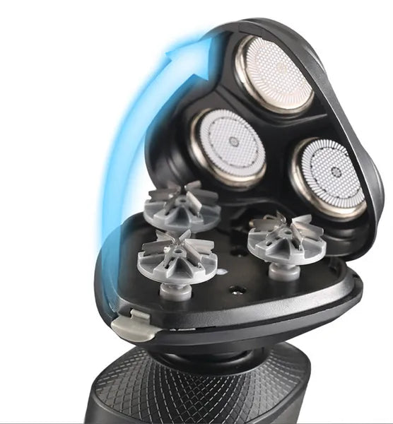4D Rotary Electric Shaver for Men - Waterproof Wet & Dry Cordless Razor - Gray