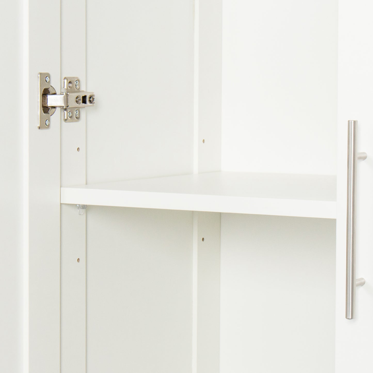 White Pantry Cabinet with 2 Doors & 3 Shelves - Versatile Storage