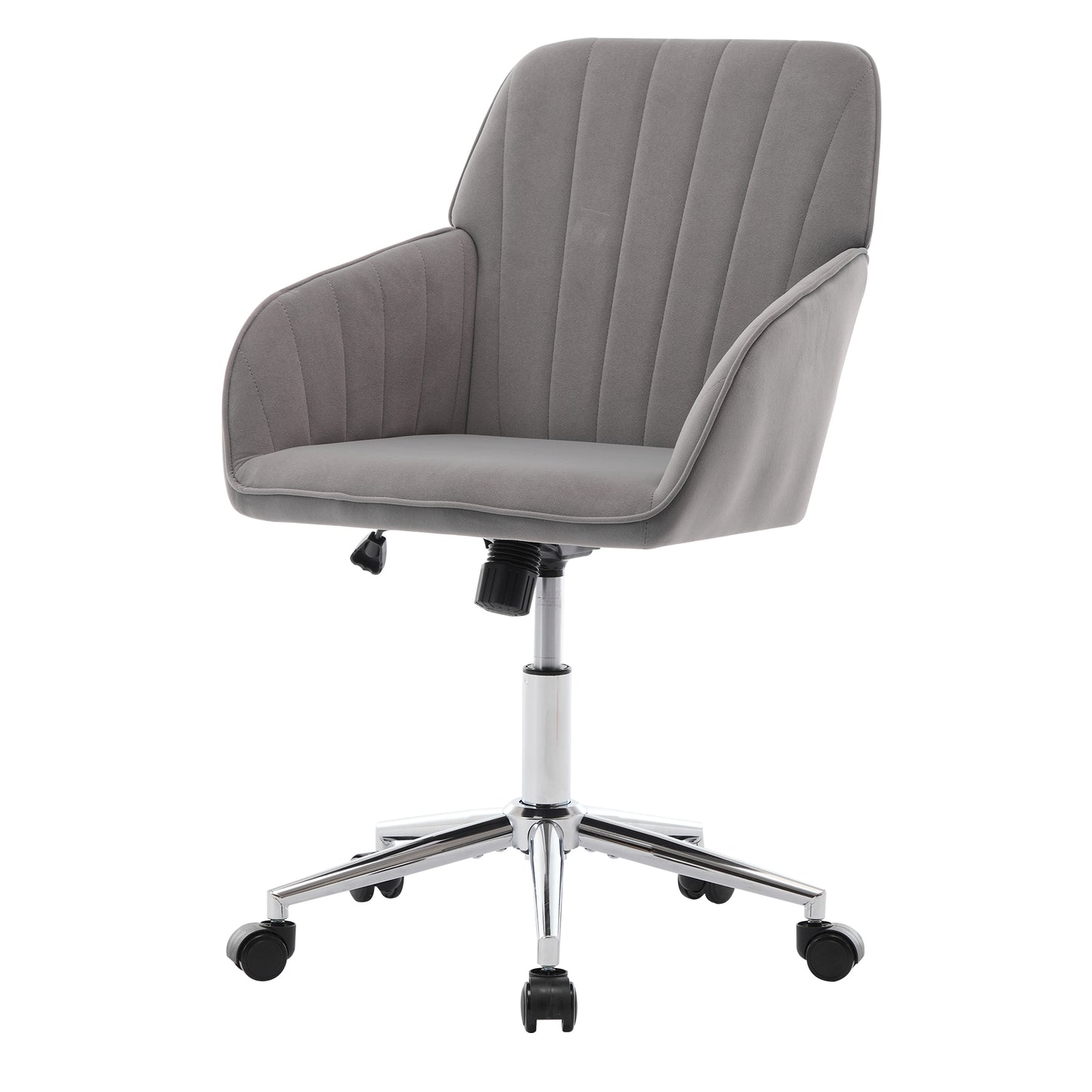Ergonomic Gray Office Chair with Adjustable Backrest - Comfortable Swivel Design