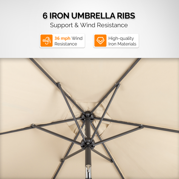 10FT Round Offset Patio Umbrella with Crank & Adjustable Tilt