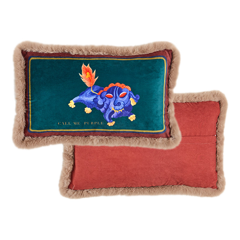 Plush Backrest Cushion Cover Sofa Lumbar Pillow for Living Room