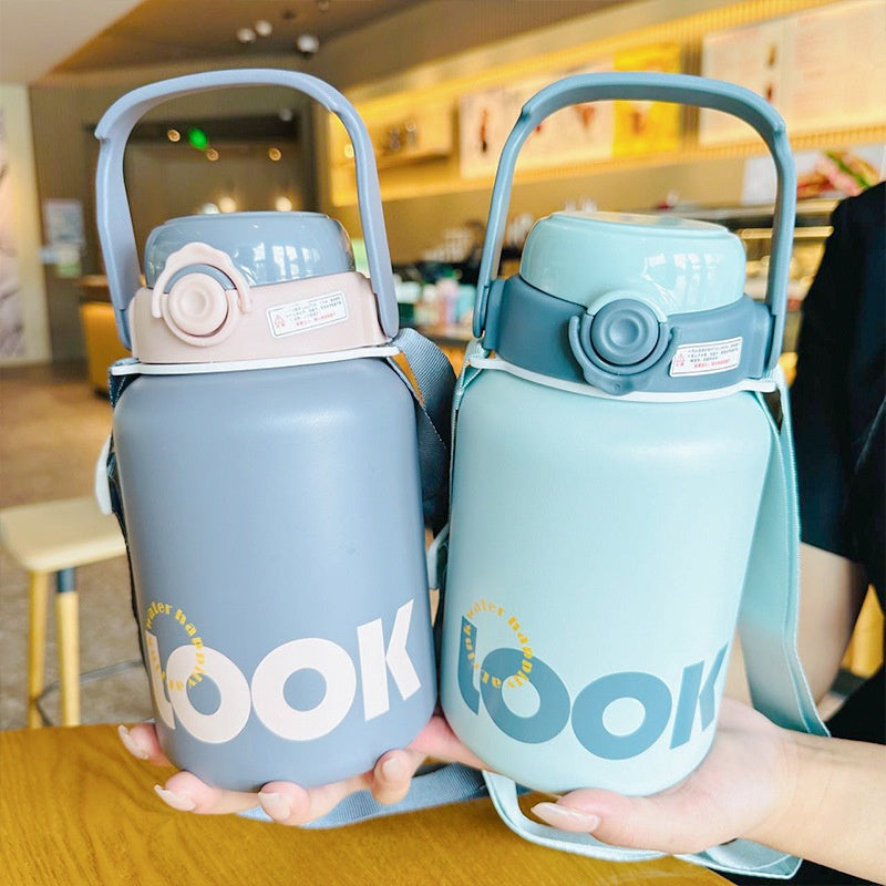 Large Capacity Pop-Top Straw Cup - Reusable Insulated Drinkware