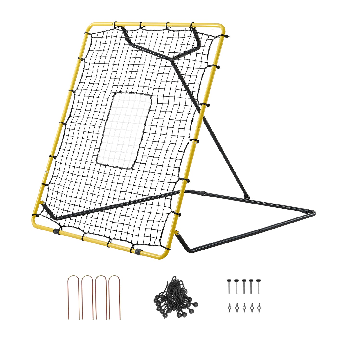 Baseball Softball Rebounder Net 4x4.5 ft Pitch Back Training Target with Adjustable Angles