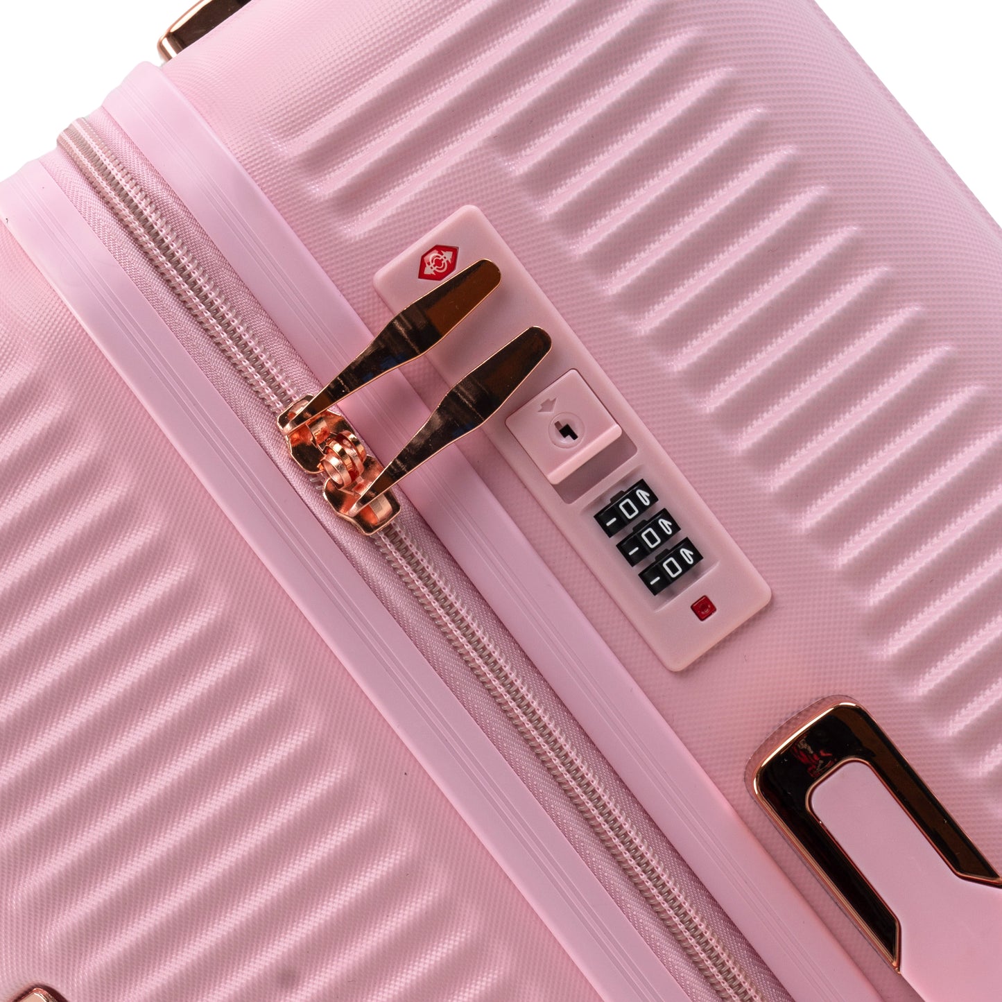 Pink 4-Piece Hard Luggage Set with 360° Rotating Wheels