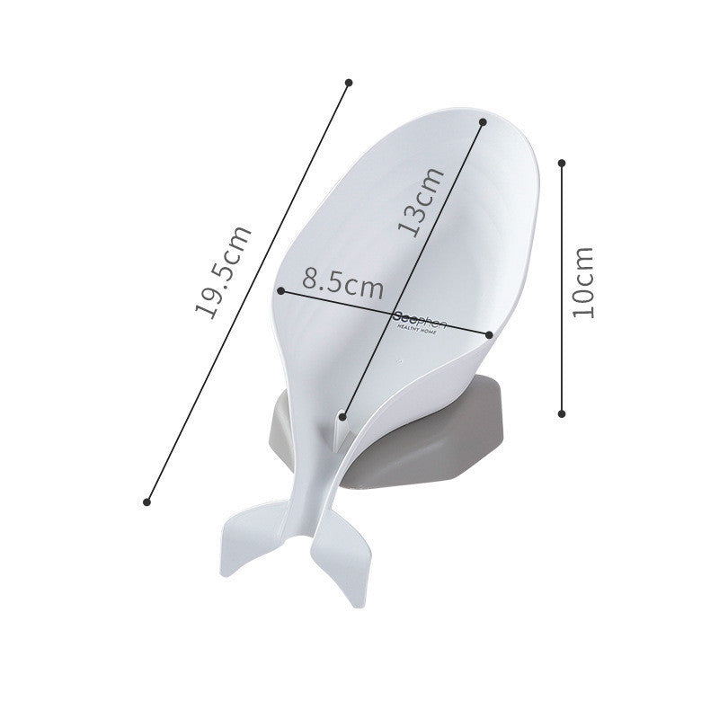 Cartoon Whale Soap Box Bathroom Storage Organizer - Green & Grey