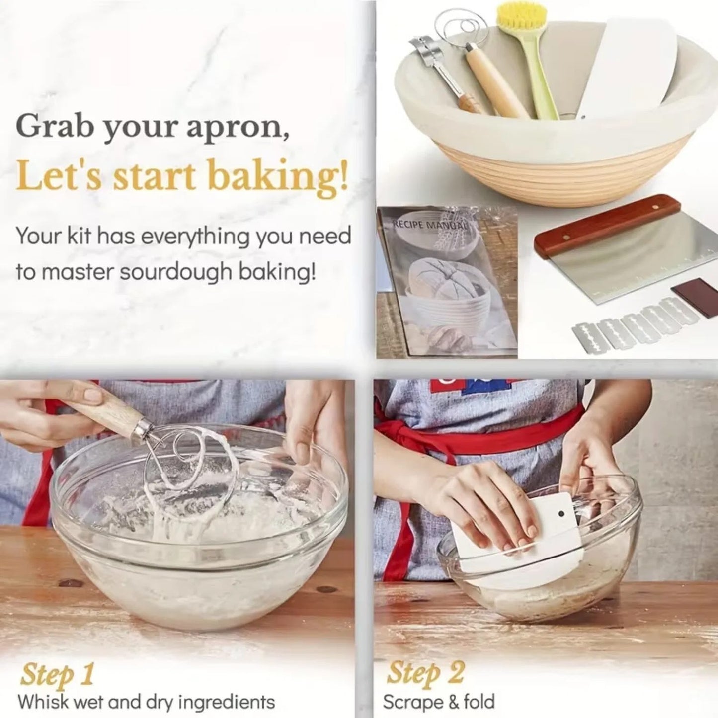 Bread Proofing Basket, Sourdough Baking Supplies, Round 9-inch