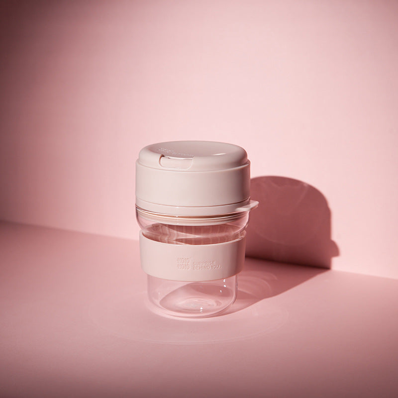 Portable Coffee Cup Set for Travel and Office - Heat-Resistant Glass & PP Material