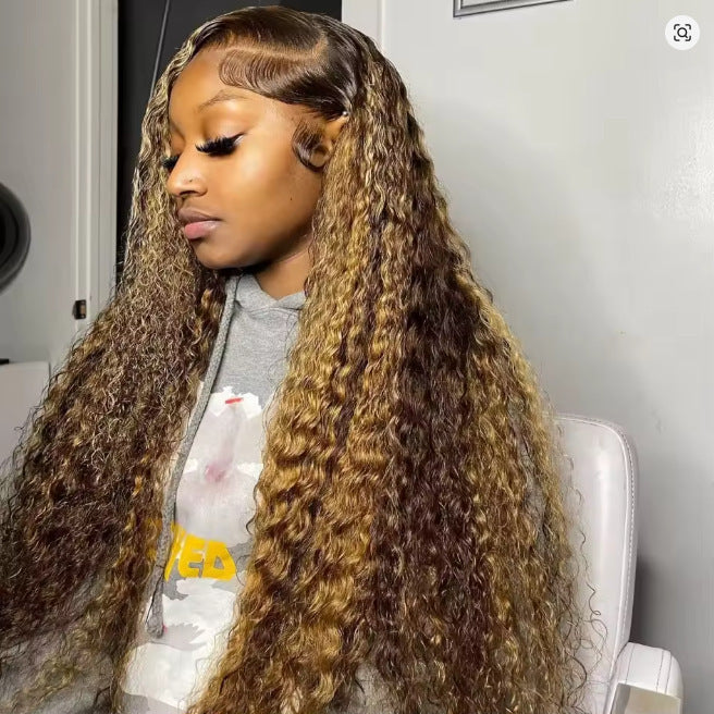 Fashionable Piano-Color Front Lace Wigs for All Face Shapes - Synthetic, High-Temp Resistant