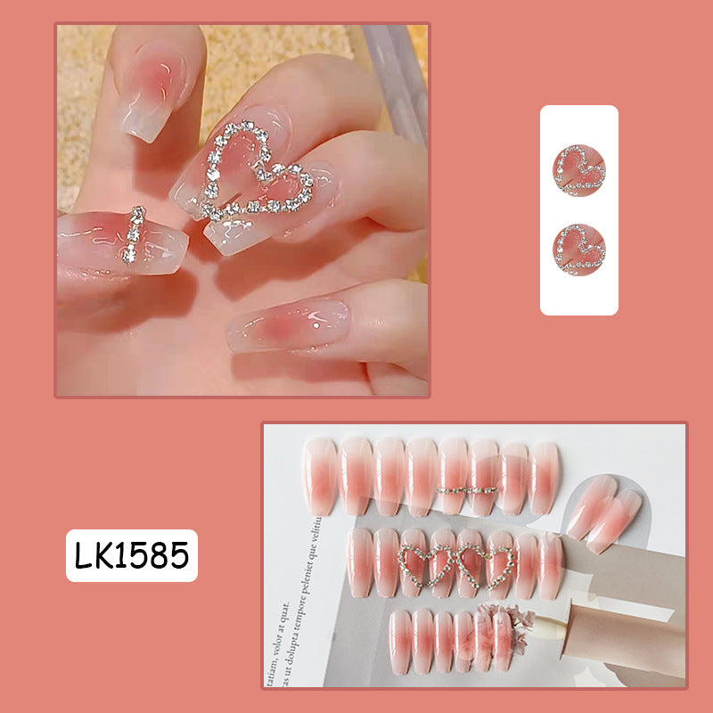 Red Glitter Christmas Nail Art Kit with Nail Tips & Glue - Easy Nail Design