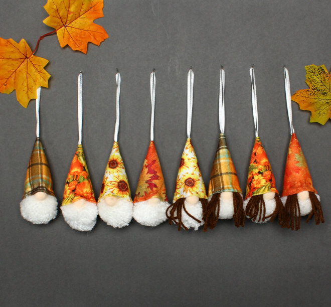 Autumn Plush Pendant Set - Faceless Elderly Harvest Festival Decor