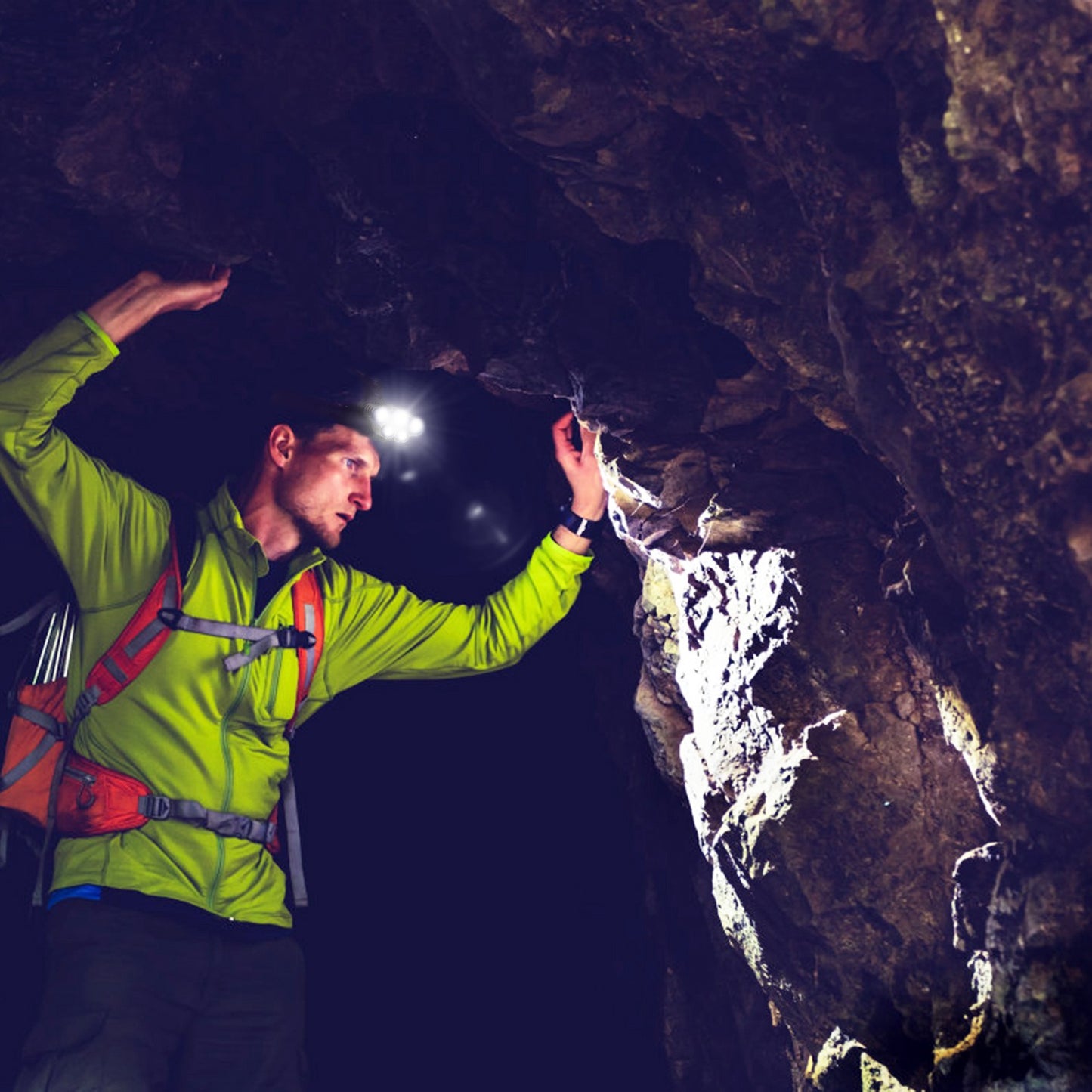 Rechargeable 20000 Lumen LED Headlamp with 6 Modes for Camping Hiking Cycling