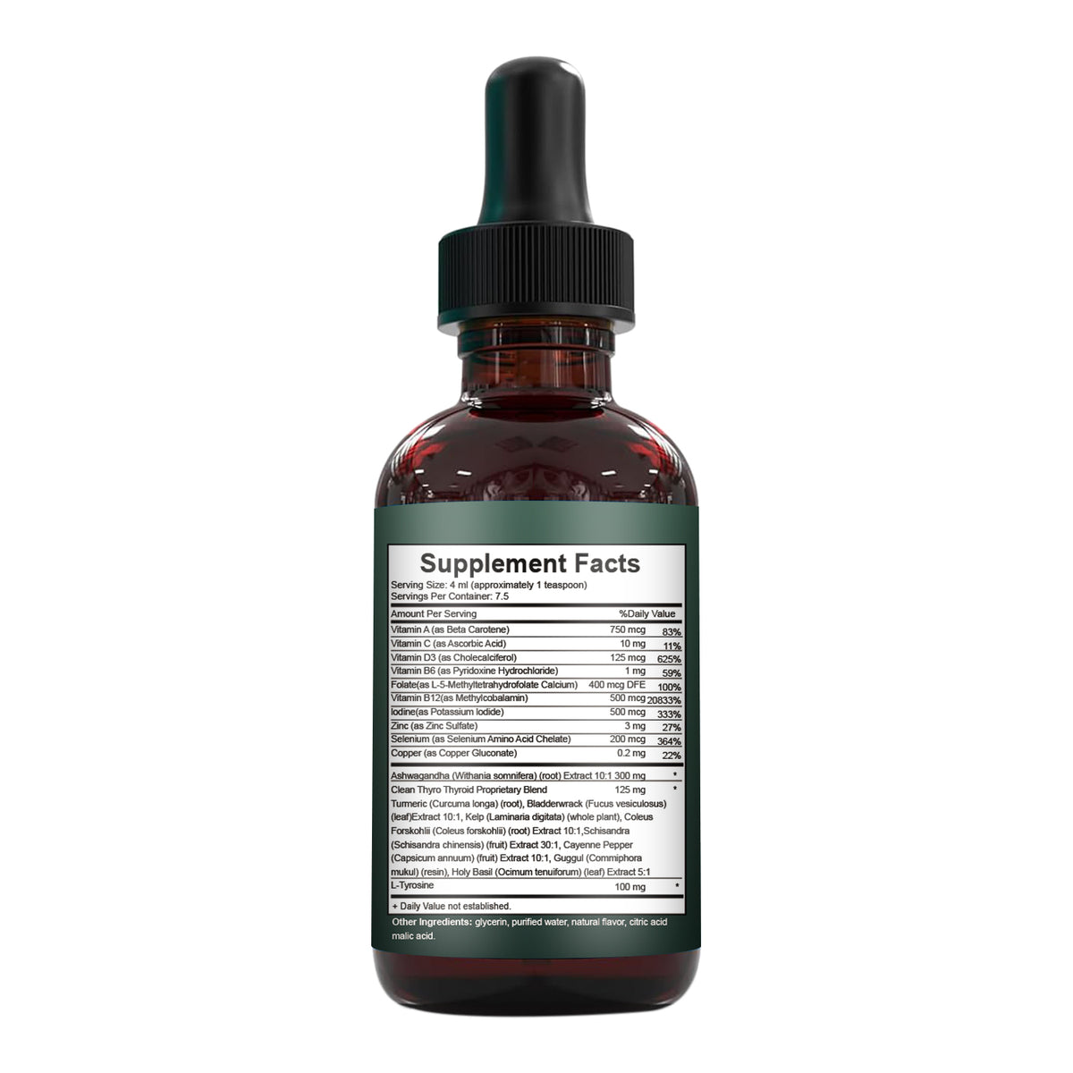 Thyroid Support Liquid Drops with Selenium, Zinc & Iodine, 30ml