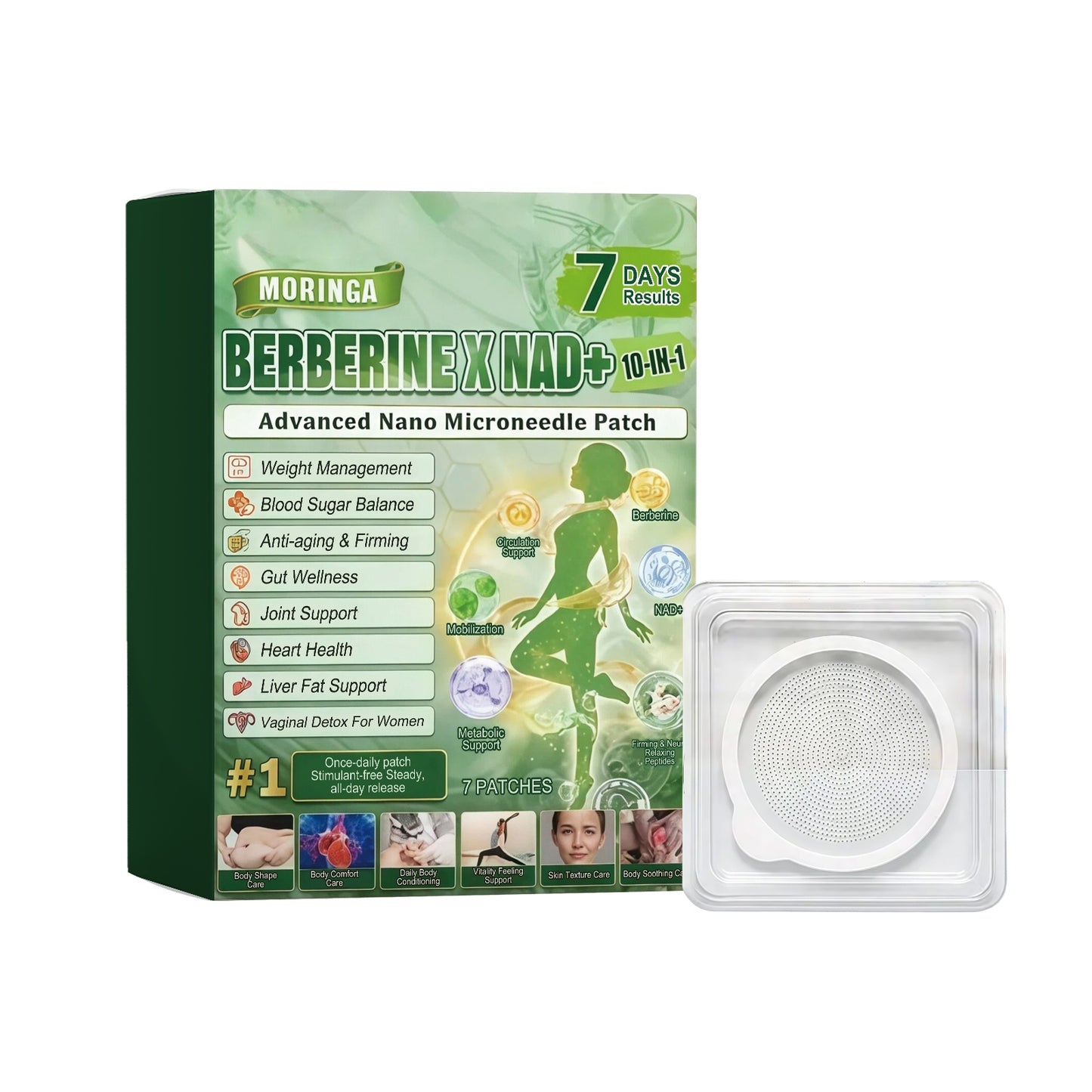 Weight Loss Microneedle Patch with Vitamin E & Natural Extracts - 7 Patches