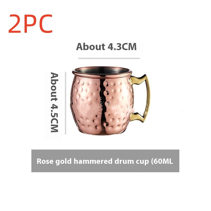 Stainless Steel Moscow Mule Cup Set - Copper Plated Drinkware for Bar & Home