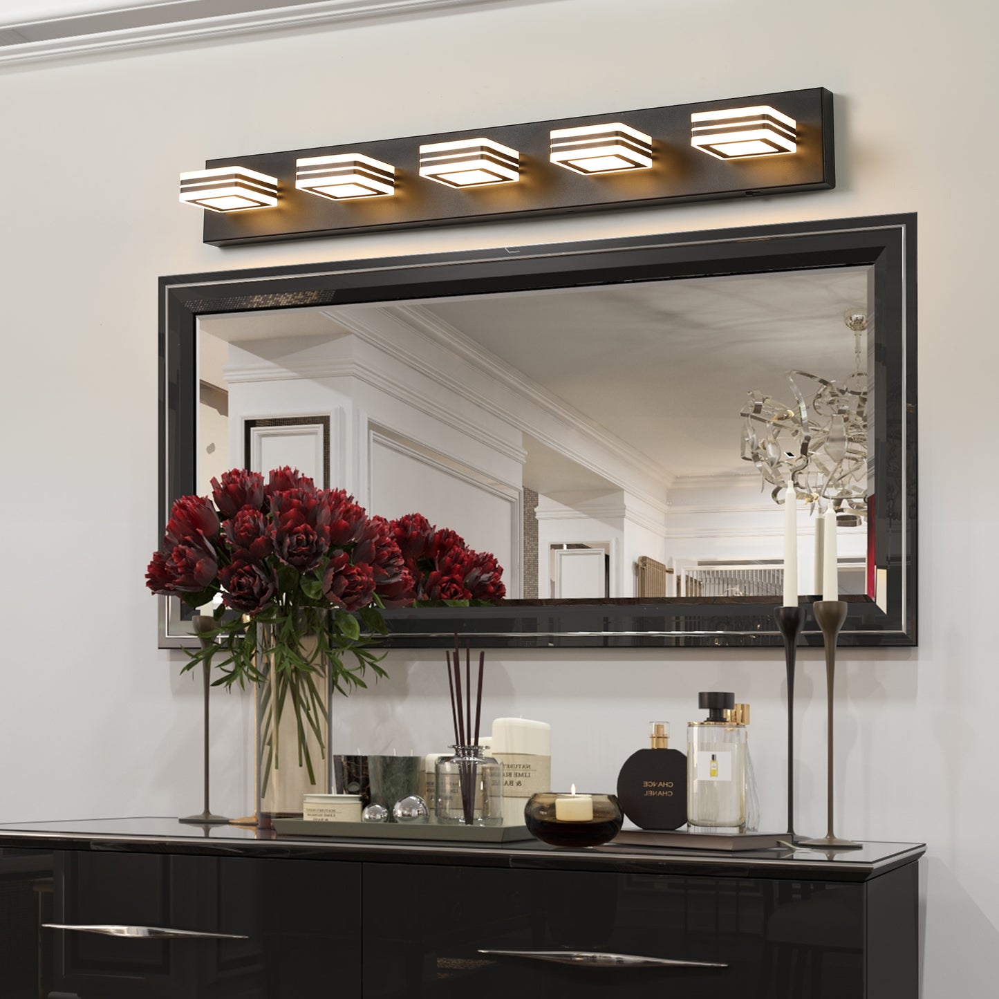 5-Light LED Vanity Light Fixture - Dimmable & Energy Efficient