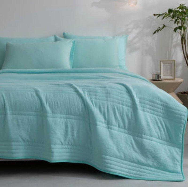 Washed Cotton Summer Quilt - Solid Color, Light & Breathable Bedding