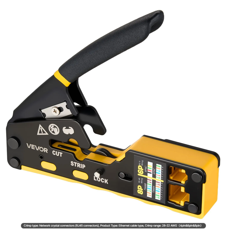 RJ45 RJ11 RJ12 Ethernet Crimping Tool Kit with Wire Stripper & Connectors