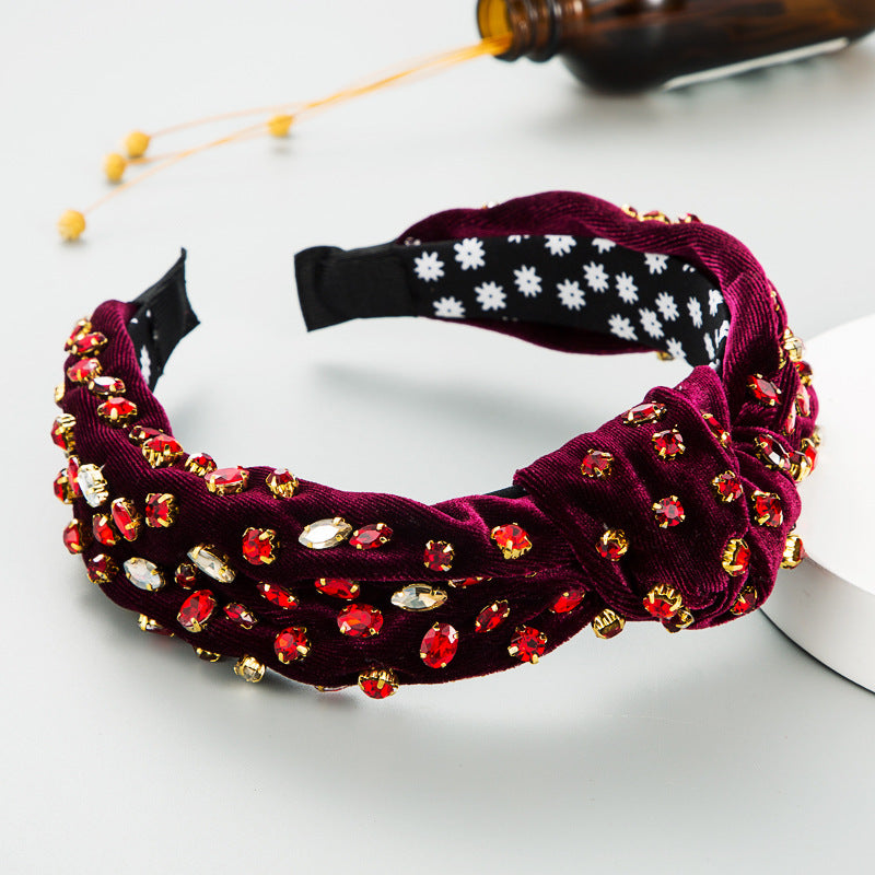 Diamond Velvet Headband - Hand-Woven Hair Accessory