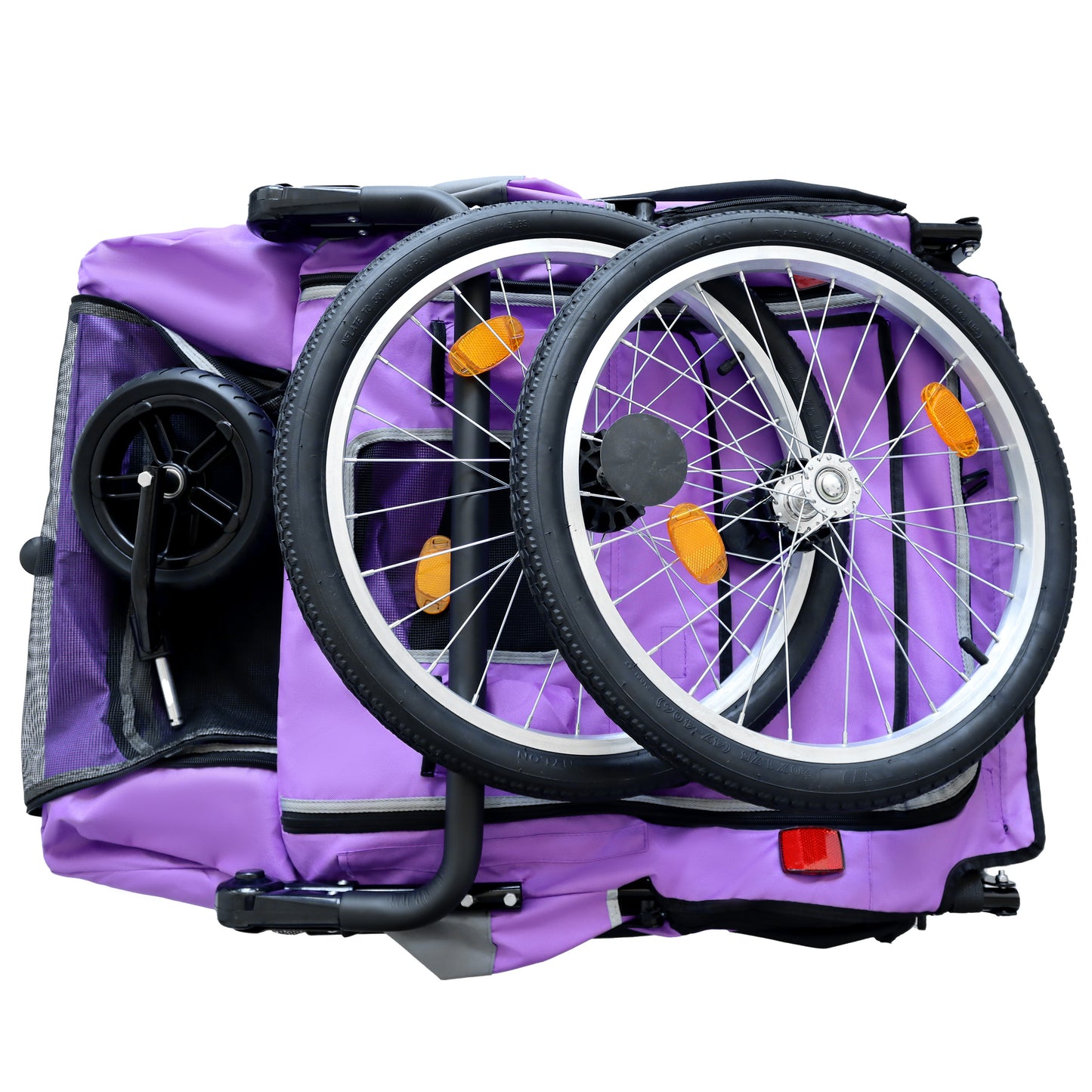 2-in-1 Pet Bike Trailer & Push Cart with Detachable Hitch - Holds Up to 100 lbs