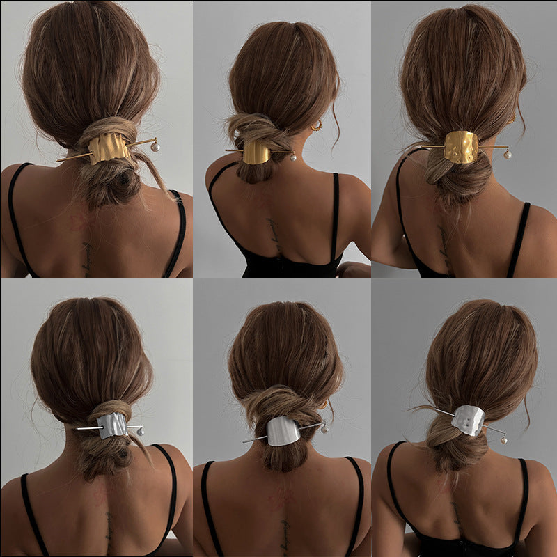 Pearl Hair Chignon Hairpin for Back of Head