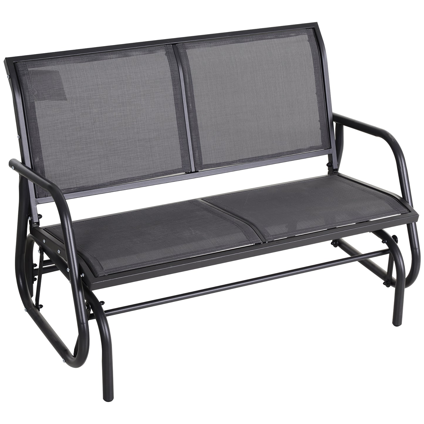 2-Person Outdoor Glider Bench Rocking Chair - Grey