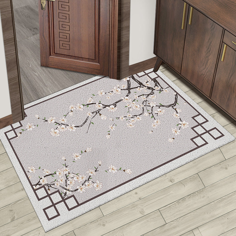 Chinese Style Silk Ring Foot Mat Door Entrance Rug Home Decor