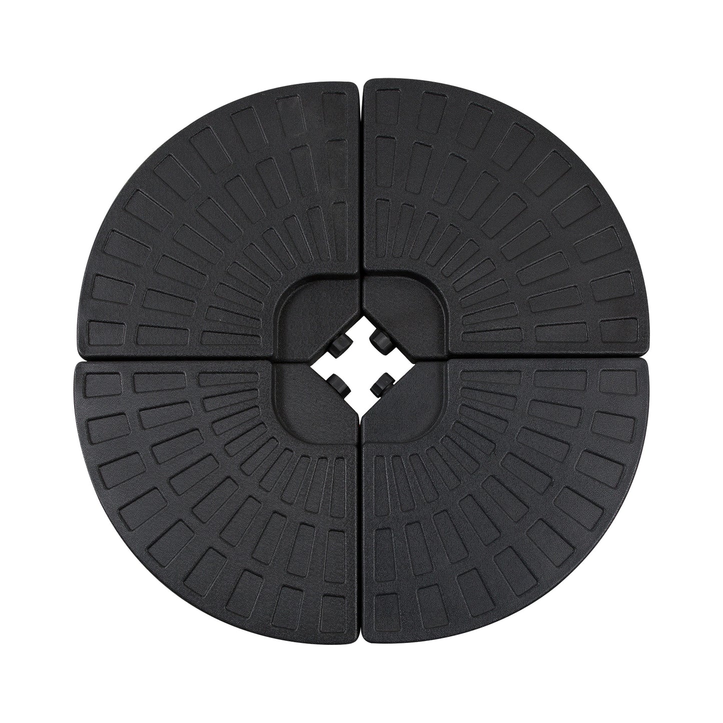 Heavy-Duty Round Fillable Umbrella Base - Black - 4 Piece Set
