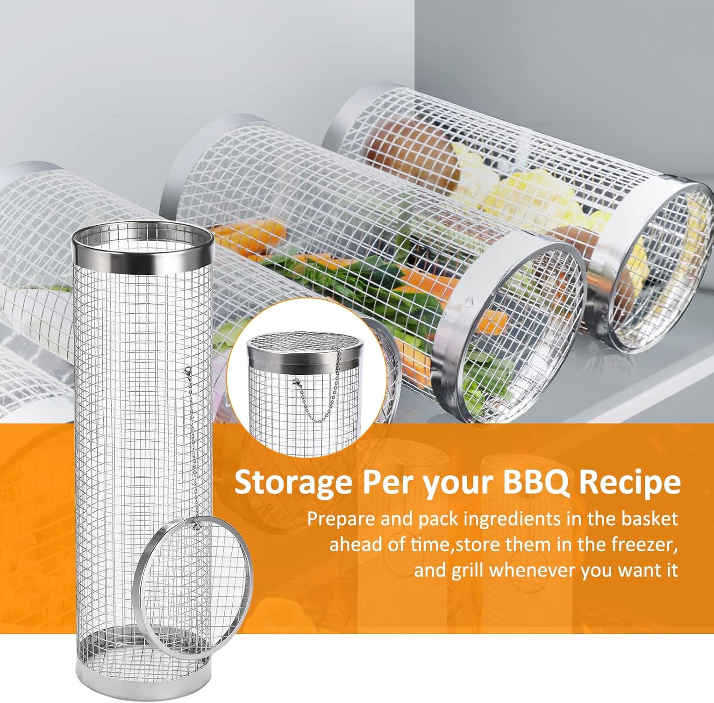 304 Stainless Steel Grill Basket Set - BBQ Accessories for Men