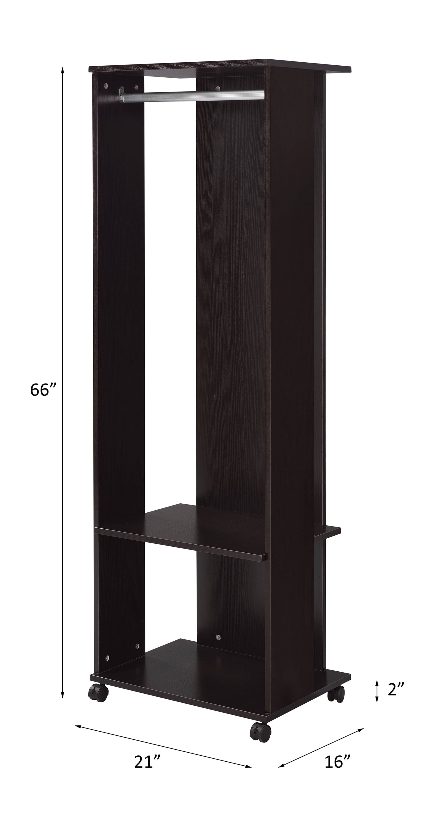 Espresso Finish Hall Tree with Mirror and Storage