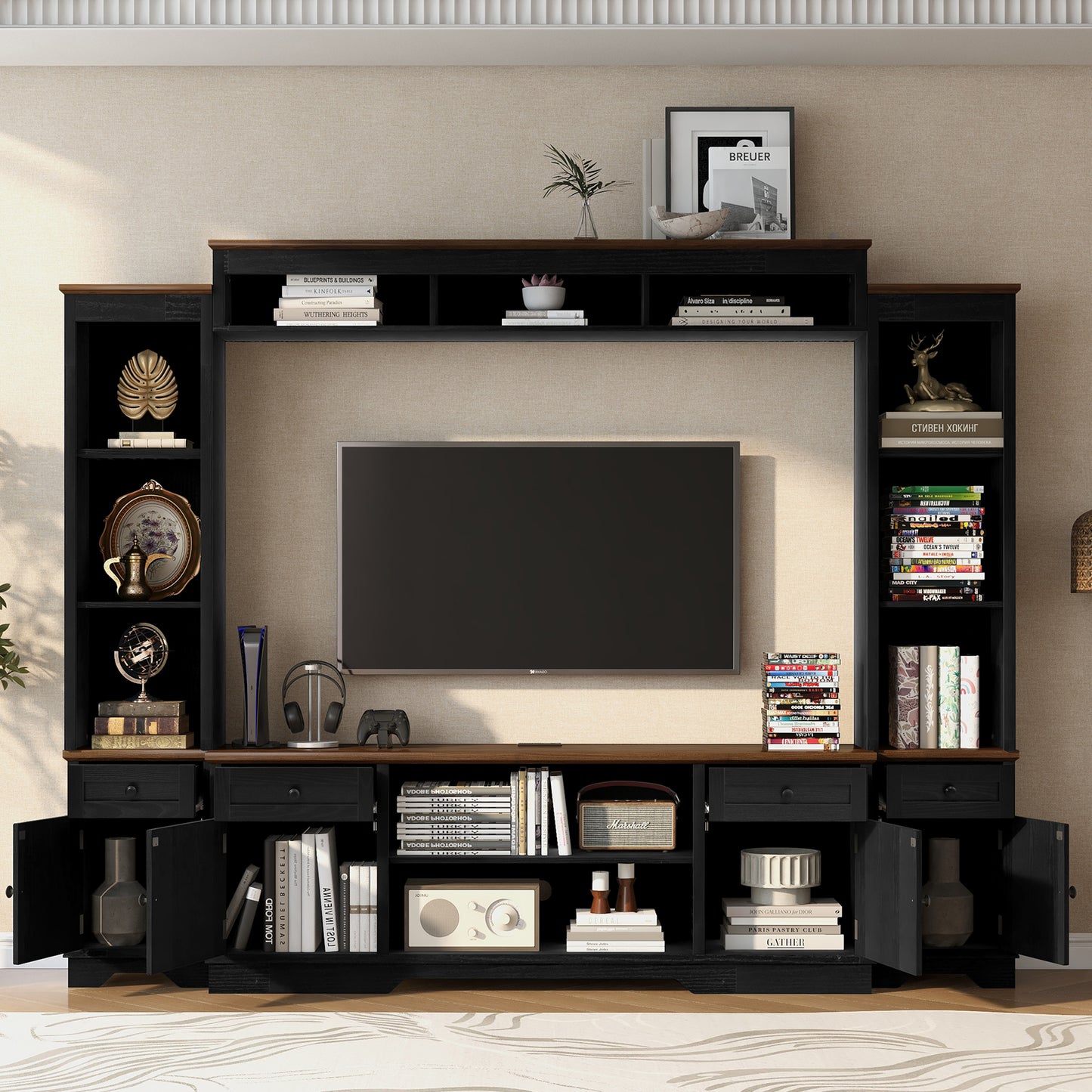 Modern 98.8" Wall Unit Entertainment Center for TVs up to 80"