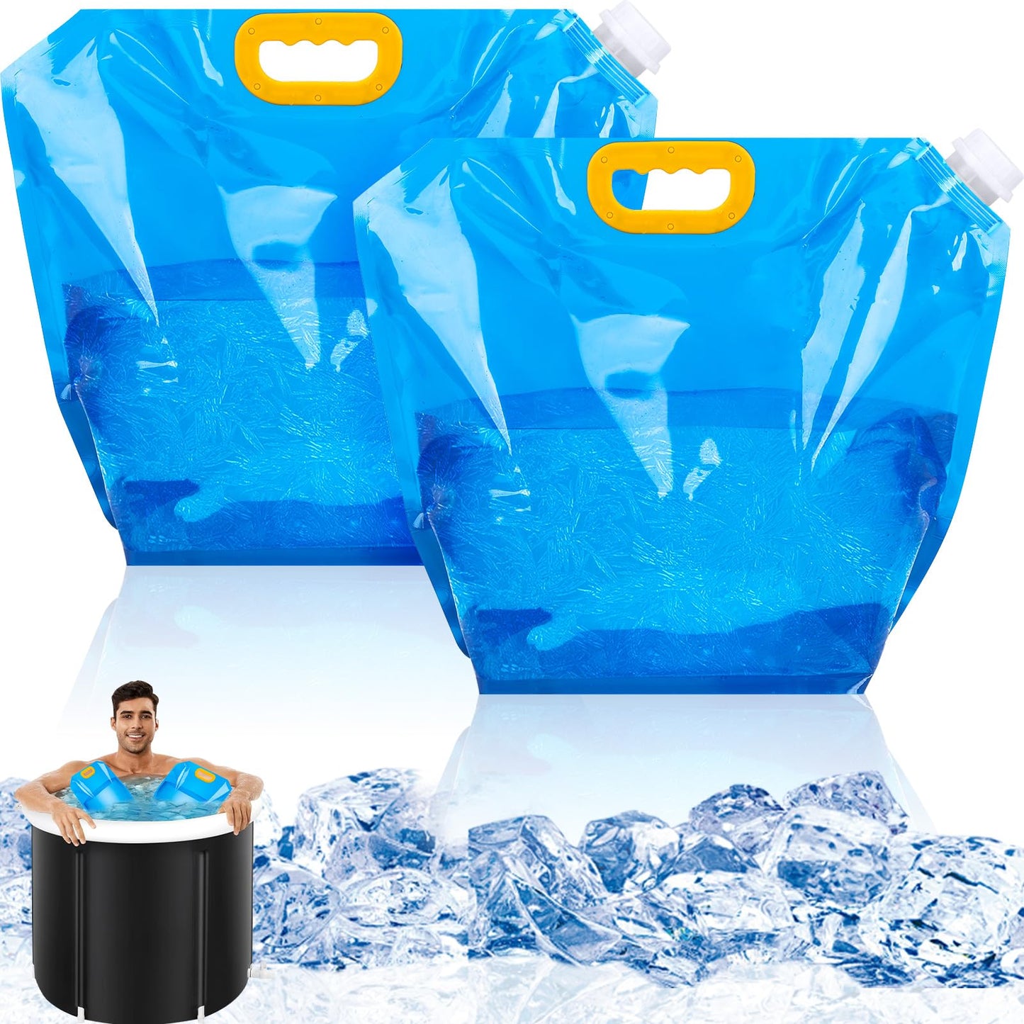 2-Pack Large Capacity Ice Bath Bags - 10L Portable Cold Plunge Accessories