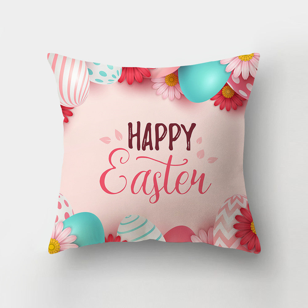 Nordic Minimalist Easter Rabbit Peach Fabric Pillow Cover - Cushion Decor