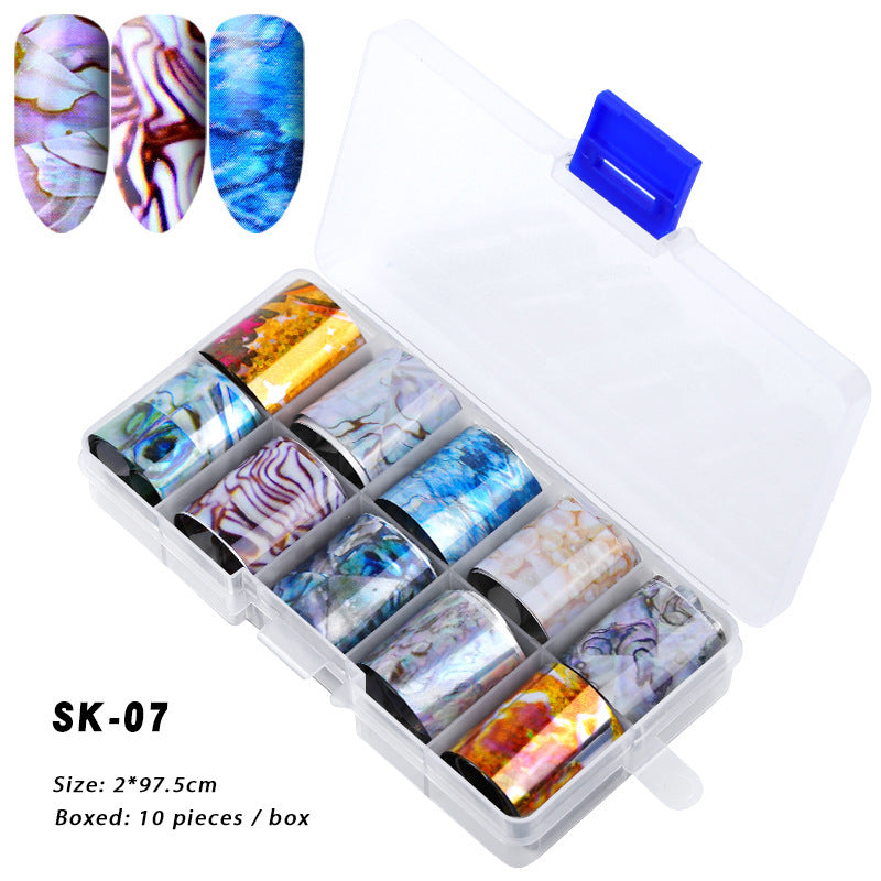 Holographic Nail Foils Stickers - 10 Sheets