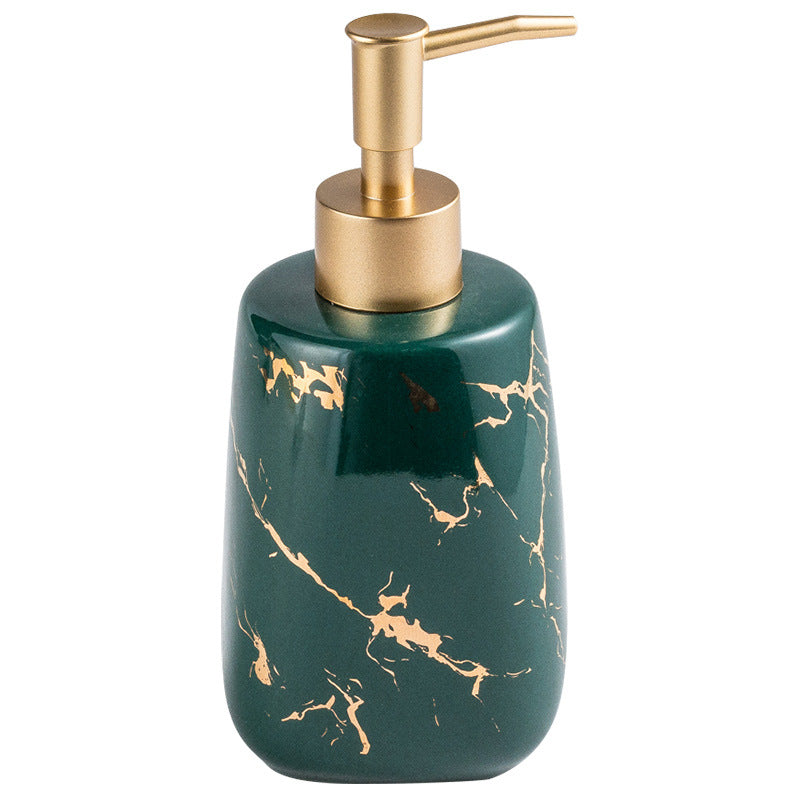 Ceramic Bathroom Storage Bottle Set - Bright White, Light Black, Green
