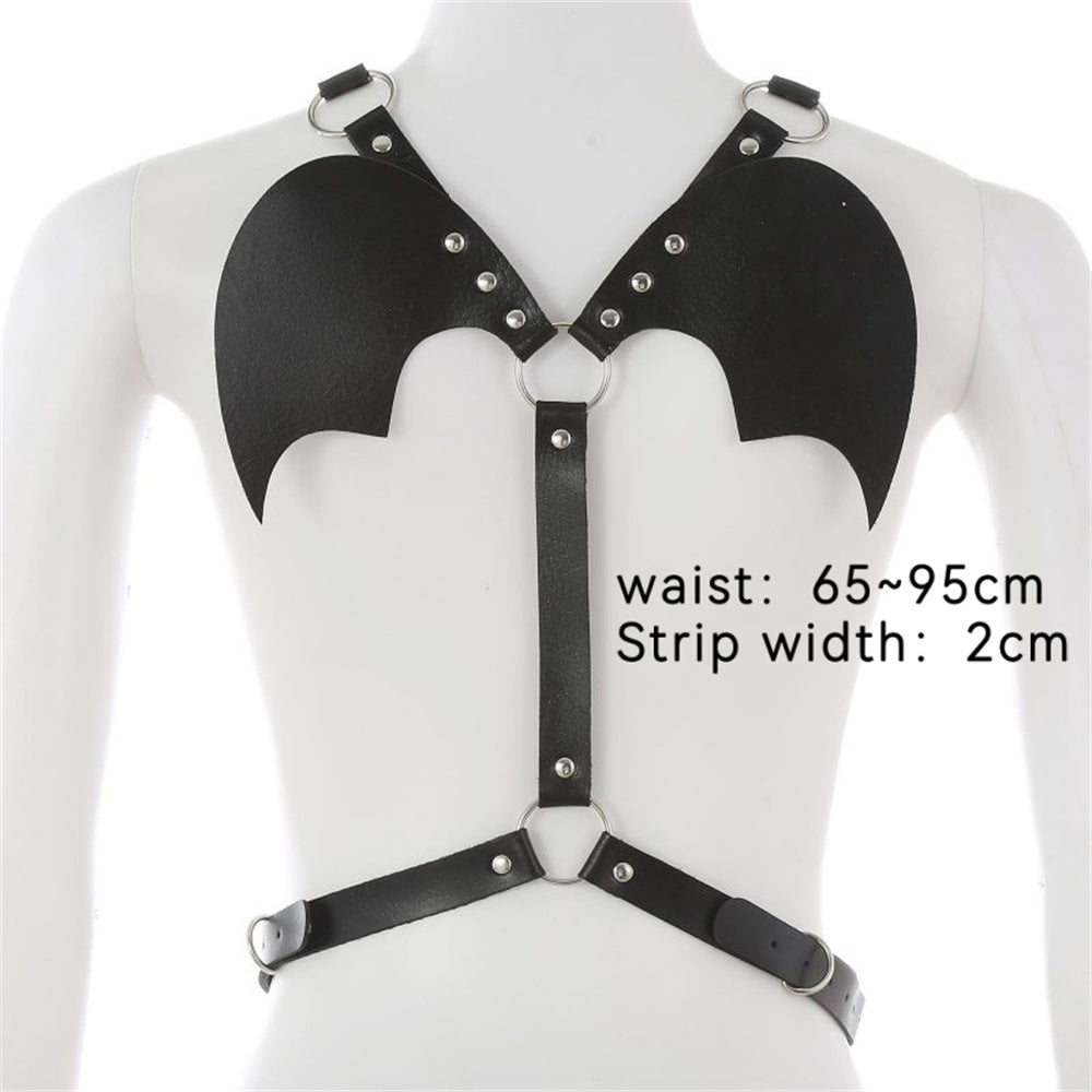 Punk Leather Body Chains - Black Layered Waist Harness for Women